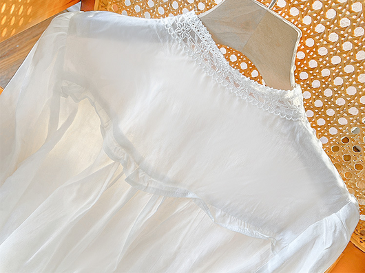 Blusa Francesa Clásica de Manga Larga Delgada para Mujer - Image 11