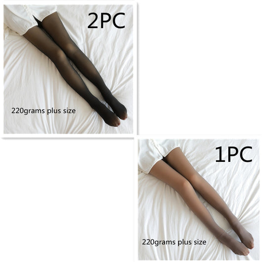 Leggins Térmicos Translúcidos Talla Grande con Forro Polar - Pantimedias Invierno - Image 32