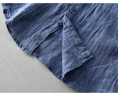 Camisa de Lino Estilo Oriental para Hombre - Diseño Casual y Cómodo - Image 14