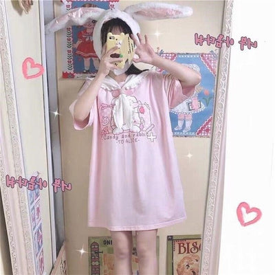 Vestido Camiseta Suelta Manga Corta Largo Medio - Image 7