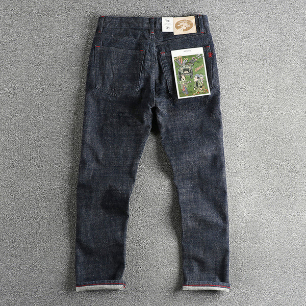 Jeans Retro Americanos de Algodón y Bambú 14oz para Hombre