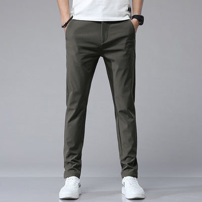 Pantalones Casuales Elásticos para Hombre con Forro Polar y Tela Ice Silk - Image 9