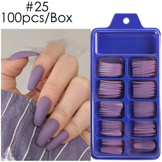 Uñas Postizas de Pasta Completa con Durabilidad Extendida - Acabado Ballet Azul - Image 8