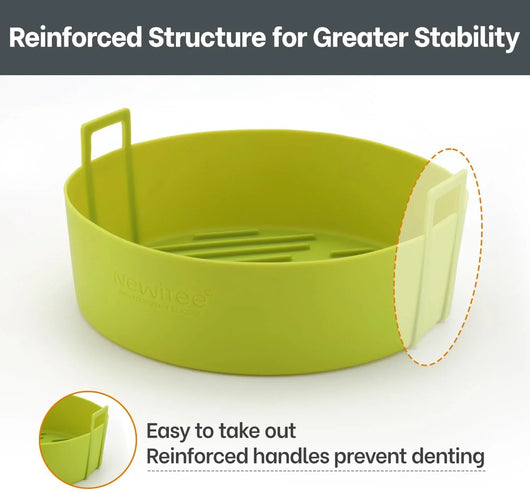 Air Fryer Silicone Liners 4 QT for Ninja AF101, 2 Pack BPA Free Platinum Air Fryer Basket Liners with Handle, round Ninja Reusable Fryer Accessories - Tekeno