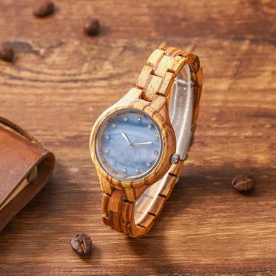 Reloj de Madera Sándalo con Movimiento Cuarzo Original - Image 4