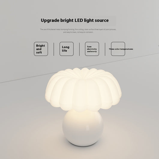 Lámpara Nocturna LED Seta para Dormitorio - Protección Visual Suave - Image 3