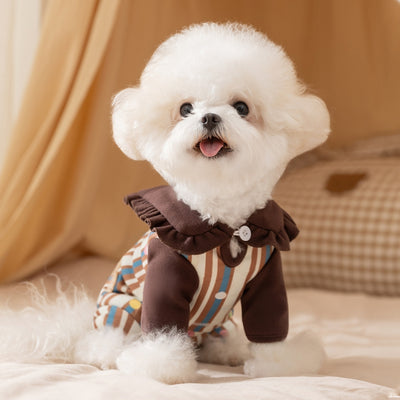Pijama Enterizo para Perro Pequeño con Cuello Volante y Parche de Osito - Image 11