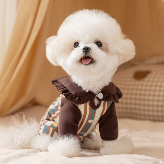 Pijama Enterizo para Perro Pequeño con Cuello Volante y Parche de Osito - Image 11