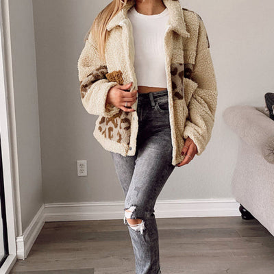 Chaqueta Patchwork Estampado Leopardo con Botones de Presión - Image 12