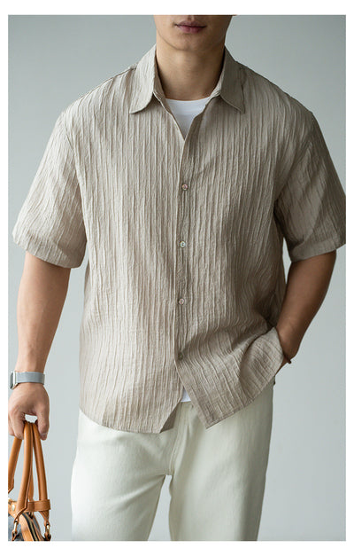 Camisa de Negocios Manga Corta para Hombre con Cuello Clásico - Image 11