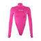 Body Cuello Alto Ajustado con Detalle de Letras