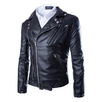 Abrigo de Cuero Slim Fit con Solapa - Image 2