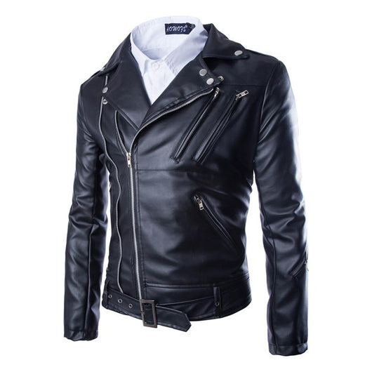 Abrigo de Cuero Slim Fit con Solapa - Image 2