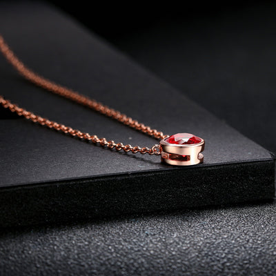 Collar para Mujer Estilo Minimalista con Colgante de Circonita Cúbica en Oro Rosa - Image 3