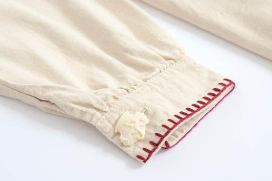 Chaqueta Doble Bolsillo con Bordado de Gato y Fresas Japonesas - Image 14