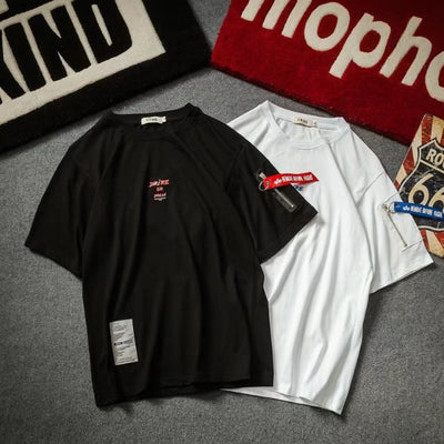 Playera de Manga Corta con Cierre de Cinco Puntos