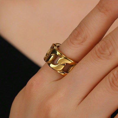 Anillo Hip-Hop Dorado Brillante para Hombre - Estilo Europeo y Americano - Image 2