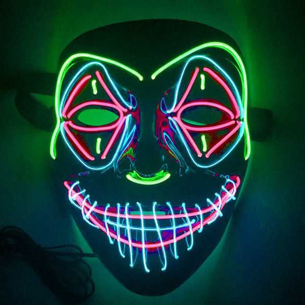 Máscara Fantasma Iluminada EL para Festival de Horror Halloween