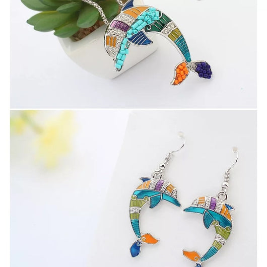 Joya de Delfín con Acabado Drip Oil en Aleación - Image 4