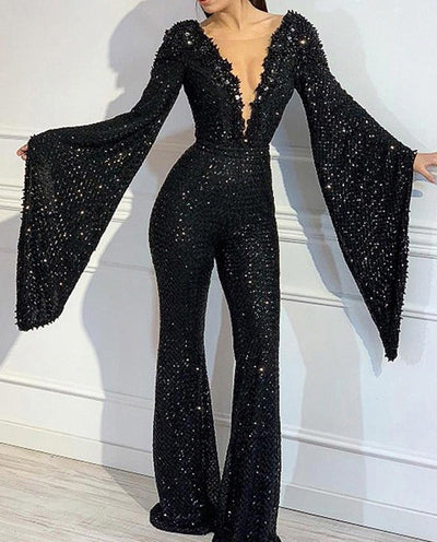Jumpsuit con Lentejuelas y Cuello en V - Image 7