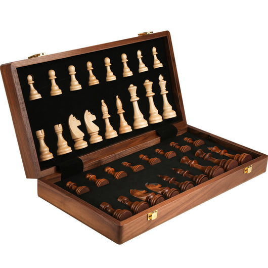 Juego de Ajedrez en Madera Maciza Grande con Tablero Plegable para Niños - Image 4