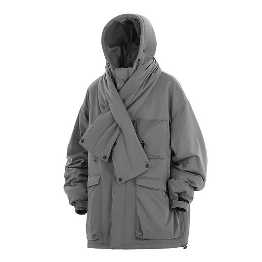 Chaqueta de Algodón con Capucha y Cuello Alto para Hombre - Invierno - Image 3