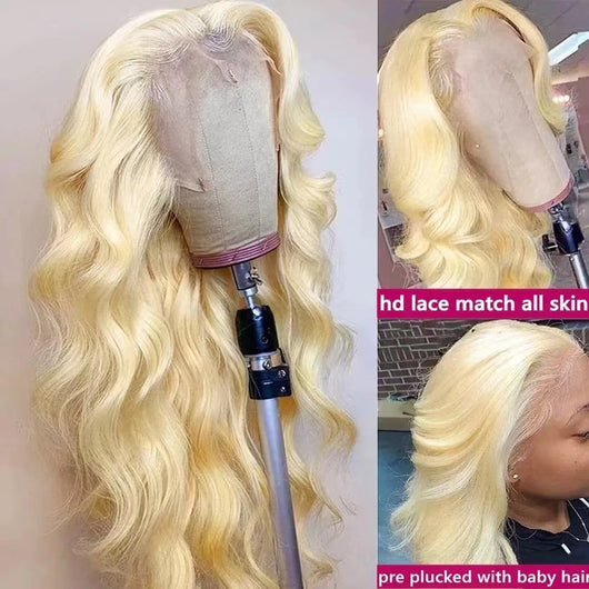 Peluca Rubia Dorada Ondas Grandes con Encaje Frontal - Image 10