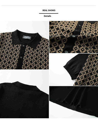Cardigan Jacquard de Lino Tencel Manga Corta para Hombre - Image 10