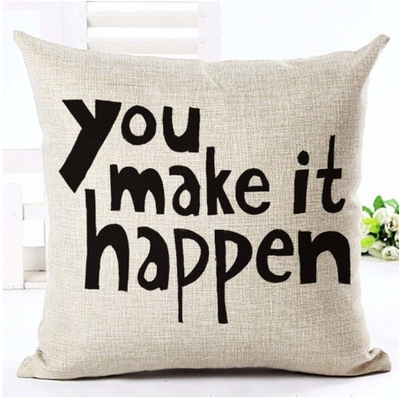 Funda de Almohada Decorativa con Letras en Blanco y Negro - Image 18