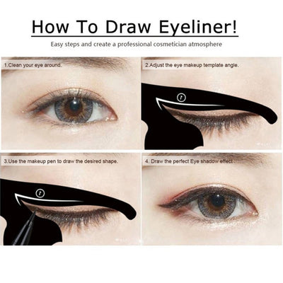 Plantilla de Delineador Felino y Sombra de Ojos - Herramienta de Maquillaje Cat Eye - Image 4