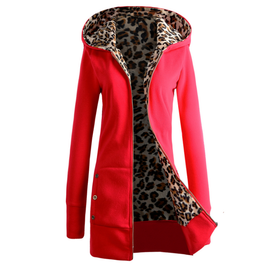 Sudadera Leopardo Talla Grande con Capucha y Forro Polar - Otoño Invierno - Image 3