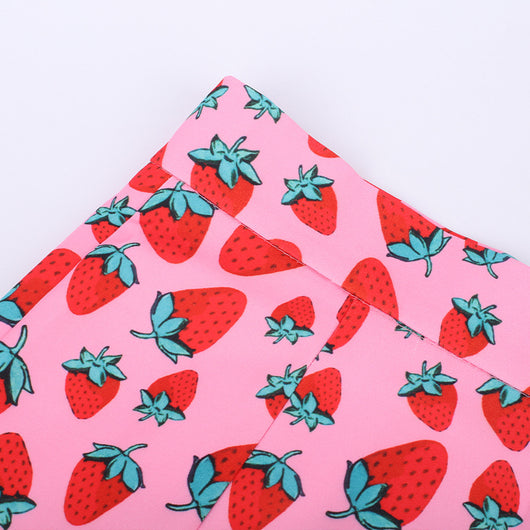 Falda Corta Cintura Alta con Estampado de Cerezas y Abertura Lateral - Image 8