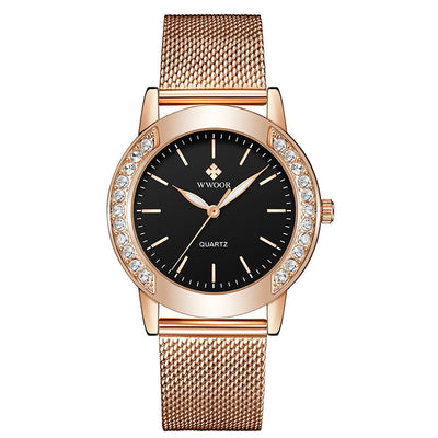 Reloj de Cuarzo para Mujer con Malla Metálica y Cristales Brillantes - Image 10