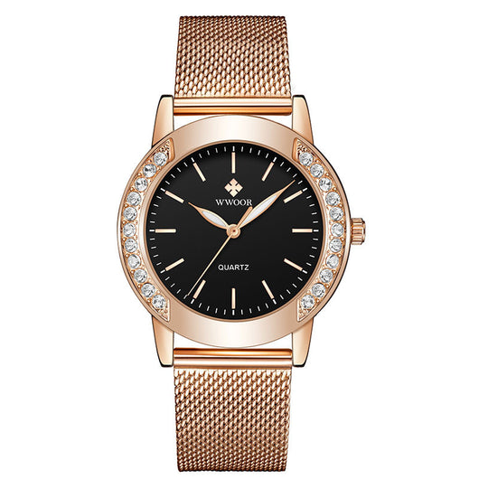 Reloj de Cuarzo para Mujer con Malla Metálica y Cristales Brillantes - Image 10