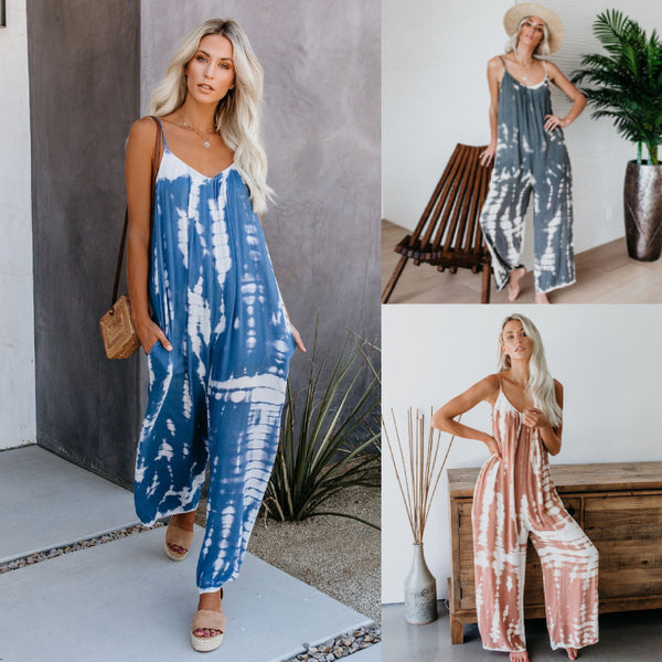 Jumpsuit Tie-Dye Amplio Estilo Relajado