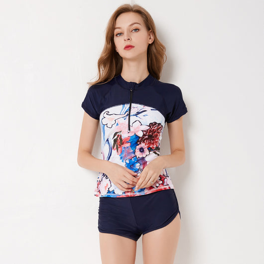 Bóxer deportivo de manga corta para natación mujer - Image 3