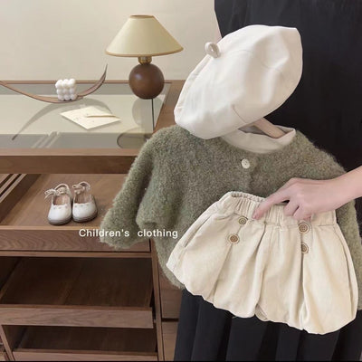 Conjunto de Dos Piezas: Cardigan y Pantalón Tipo Brote para Niña - Image 6
