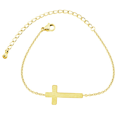 Pulsera Cruz Religiosa Plata Oro Acero Inoxidable - Regalo Dama de Honor - Image 6