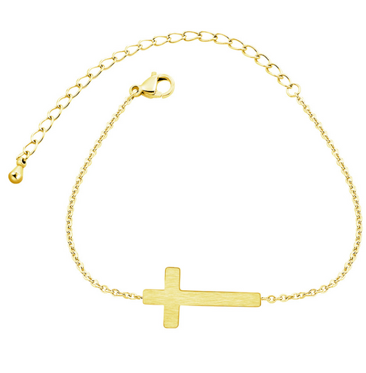 Pulsera Cruz Religiosa Plata Oro Acero Inoxidable - Regalo Dama de Honor - Image 6