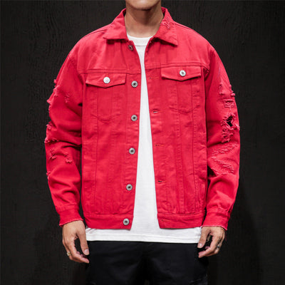 Chaqueta de Mezclilla Bordada Talla Grande para Hombre - Image 17