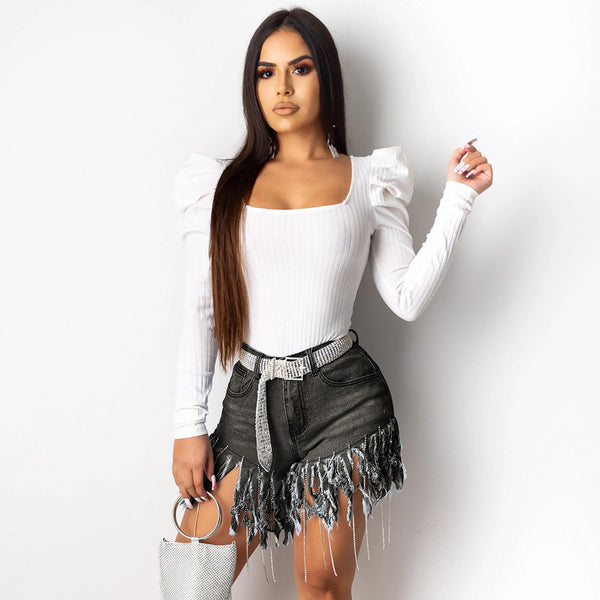 Shorts de Mezclilla con Flecos - Image 4