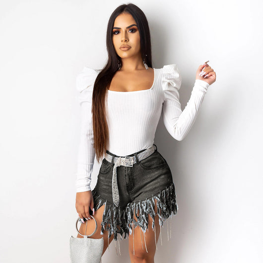 Shorts de Mezclilla con Flecos - Image 4