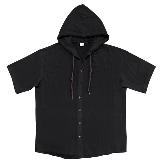 Camisa Suelta con Capucha y Manga Corta para Hombre - Image 40