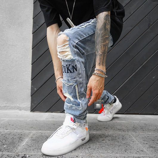 Jeans Slim Fit con Rotos en Rodillas - Estilo Urbano Moderno Hombre y Mujer - Image 3