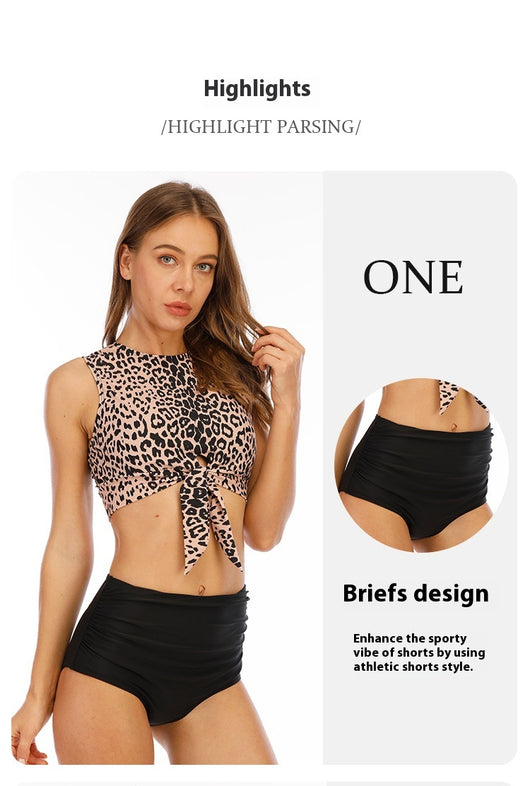 Bikini de Cintura Alta Estilo Europeo Americano - Traje de Baño Dividido - Image 15