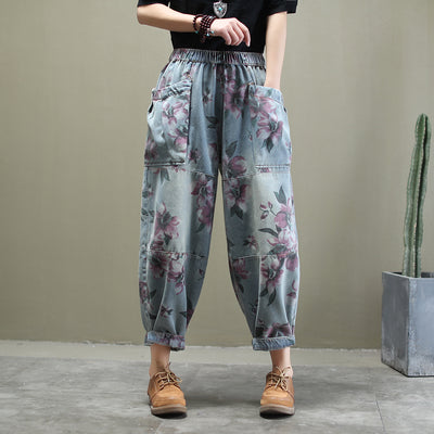 Jeans de Algodón Lavado con Estampado Versátil y Corte Holgado - Image 5