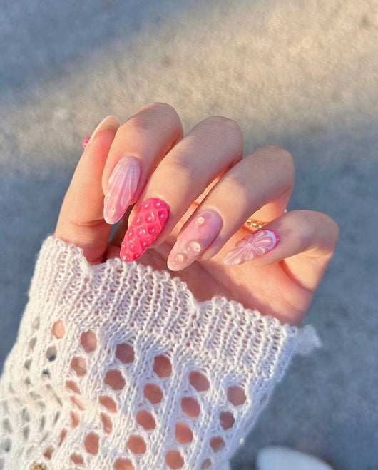 Uñas Postizas 3D con Relieve de Cristales - Diseño Sofisticado - Image 8