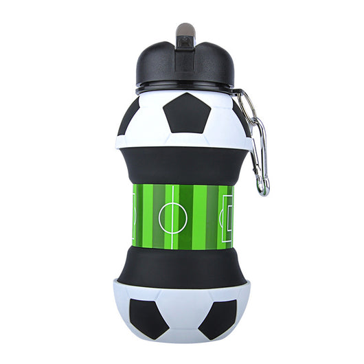 Botella de Agua Deportiva de Silicona Plegable con Popote para Fútbol - Image 4