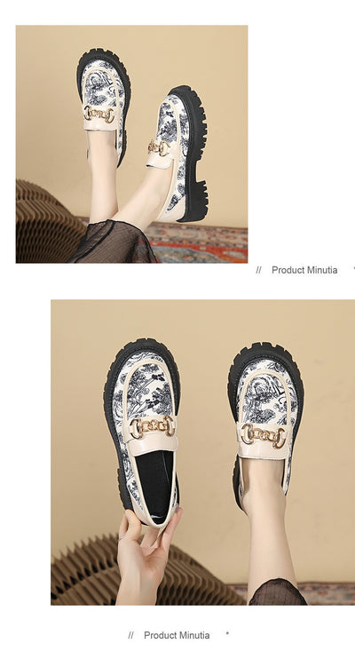 Mocasines Plataforma Plus Size con Cadena Dorada - Estilo Nacional Elegante - Image 15