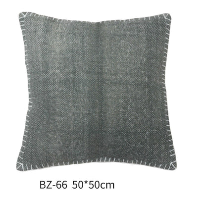 Almohada de Lana Artesanal Estilo Nórdico Moderno con Funda de Cuero Sintético - Image 17